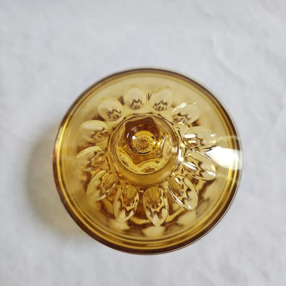 Vintage Amber Yellow Glass Candy Dish